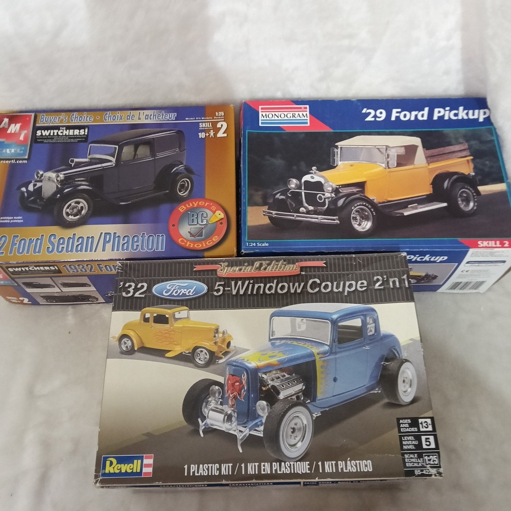 Ford Model Kit Lot Revell 32 Coupe AMT 32 Sedan Monogram 29 Pickup 1:24 1:25